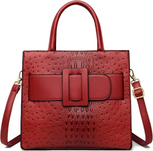 Women Alligator Handbags Women Large Capacity Top-Handle Tote Leather Shoulder Crossbody Bag