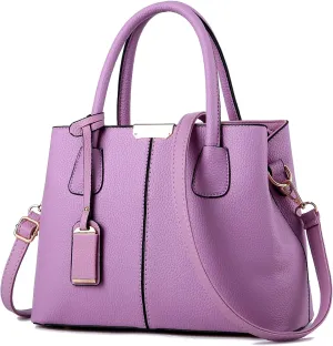 Women Top-Handle Purse Classic Shoulder Bag Synthetic Leather Handbag Shopper Work Crosbody Bag with Shoulder Strap