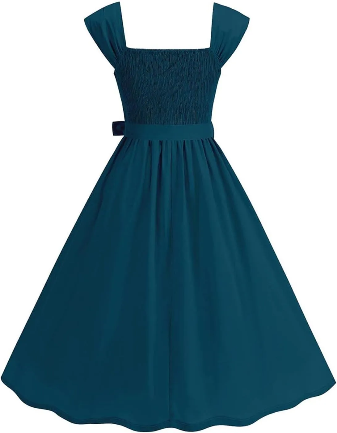 Women Vintage 1950s Rockabilly Audrey Dress Retro Sleeveless A-Line Homecoming Cocktail Party Swing Dresses with Belt