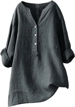Womens Button Down Shirts Gauze Cotton Dress Women's Retro Floral Art Print Casual Long Long Sleeve Cotton