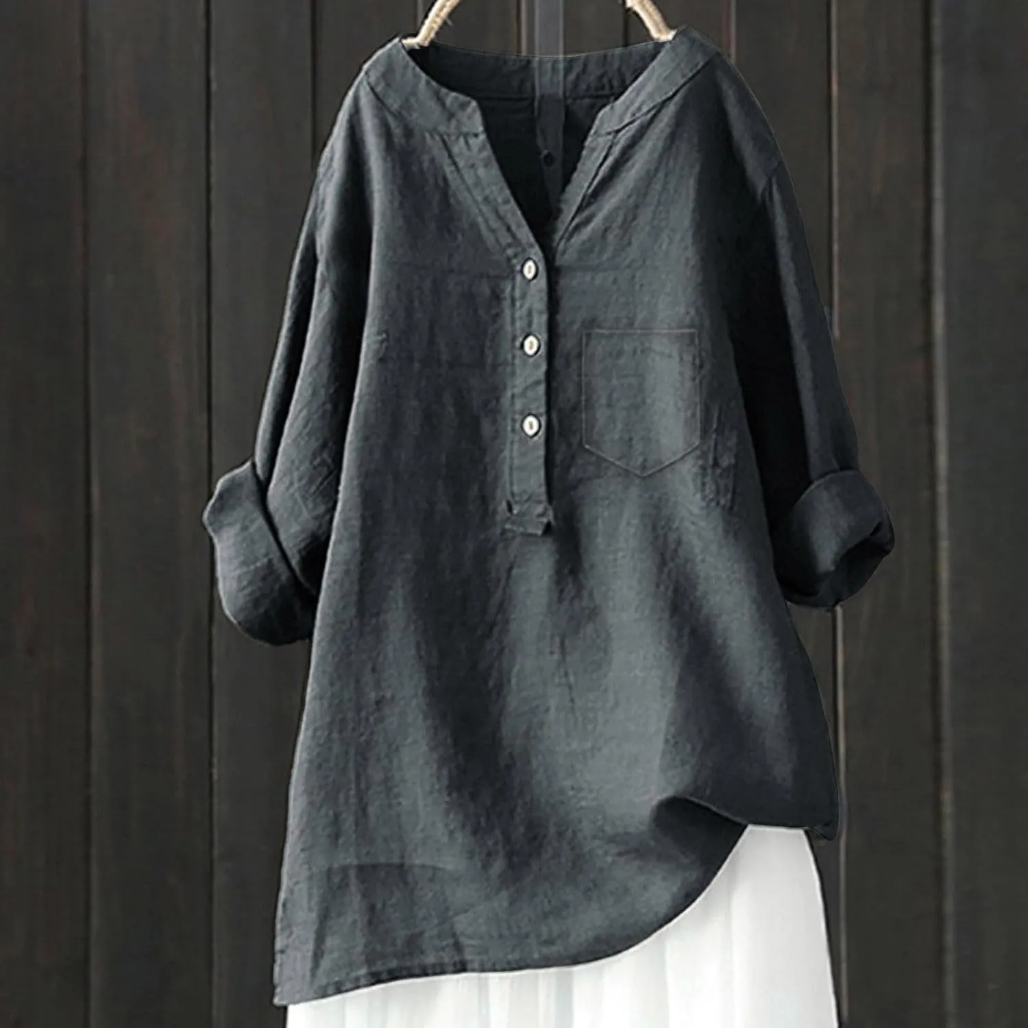 Womens Button Down Shirts Gauze Cotton Dress Women's Retro Floral Art Print Casual Long Long Sleeve Cotton