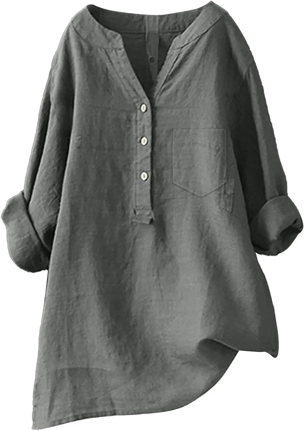 Womens Button Down Shirts Gauze Cotton Dress Women's Retro Floral Art Print Casual Long Long Sleeve Cotton