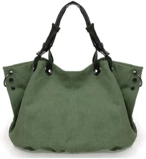 Women's Canvas Bag Large Capacity Handbag Shoulder Messenger Bag(E)
