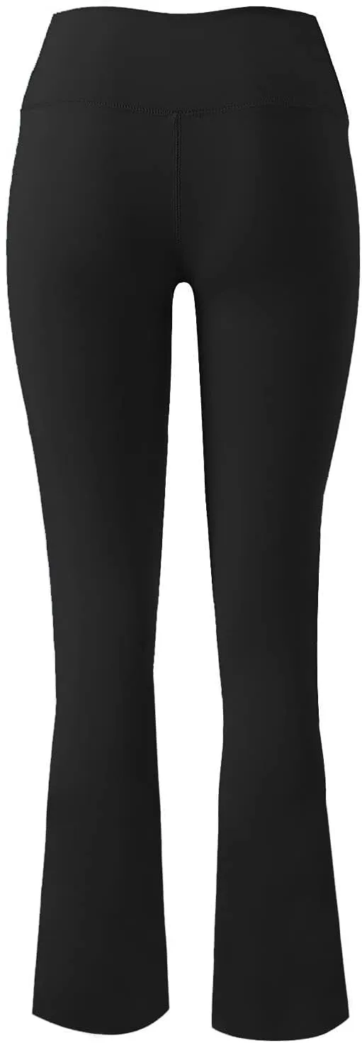 Women's Casual Comfy Bootleg Yoga Dress Pants V Crossover High Waist Flare Workout Pants Slim Stretch Solid Bootcut Leggings