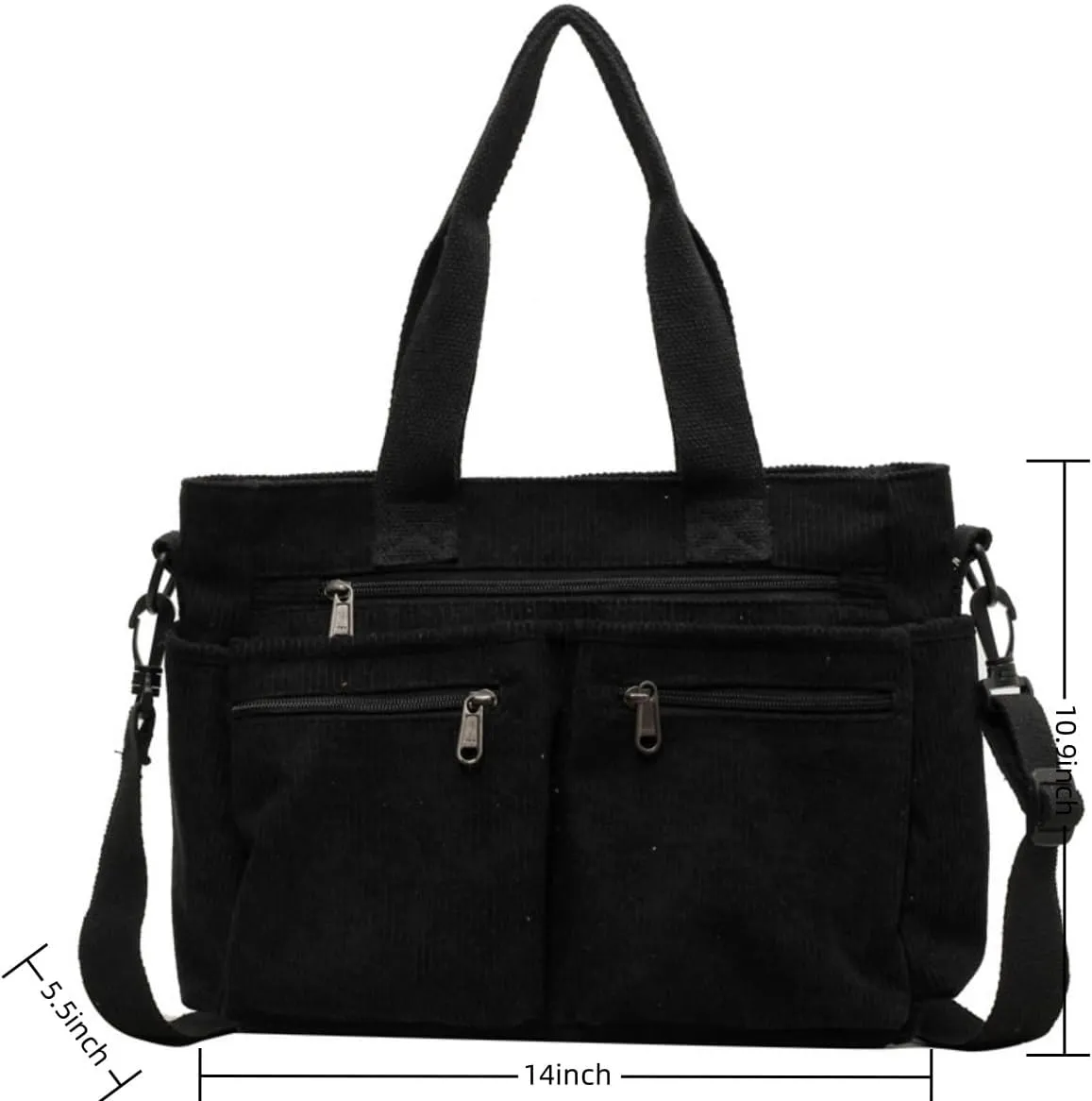 Womens Casual Corduroy Satchel Totes Handbags Large Capacity Tote Bag Purse Multiple Pockets Satchel Bag
