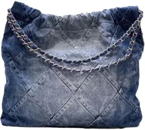 Women's diamond grid chain denim shoulder bag handbag y2kdenim bagsHobo crossbody bag mini wallet