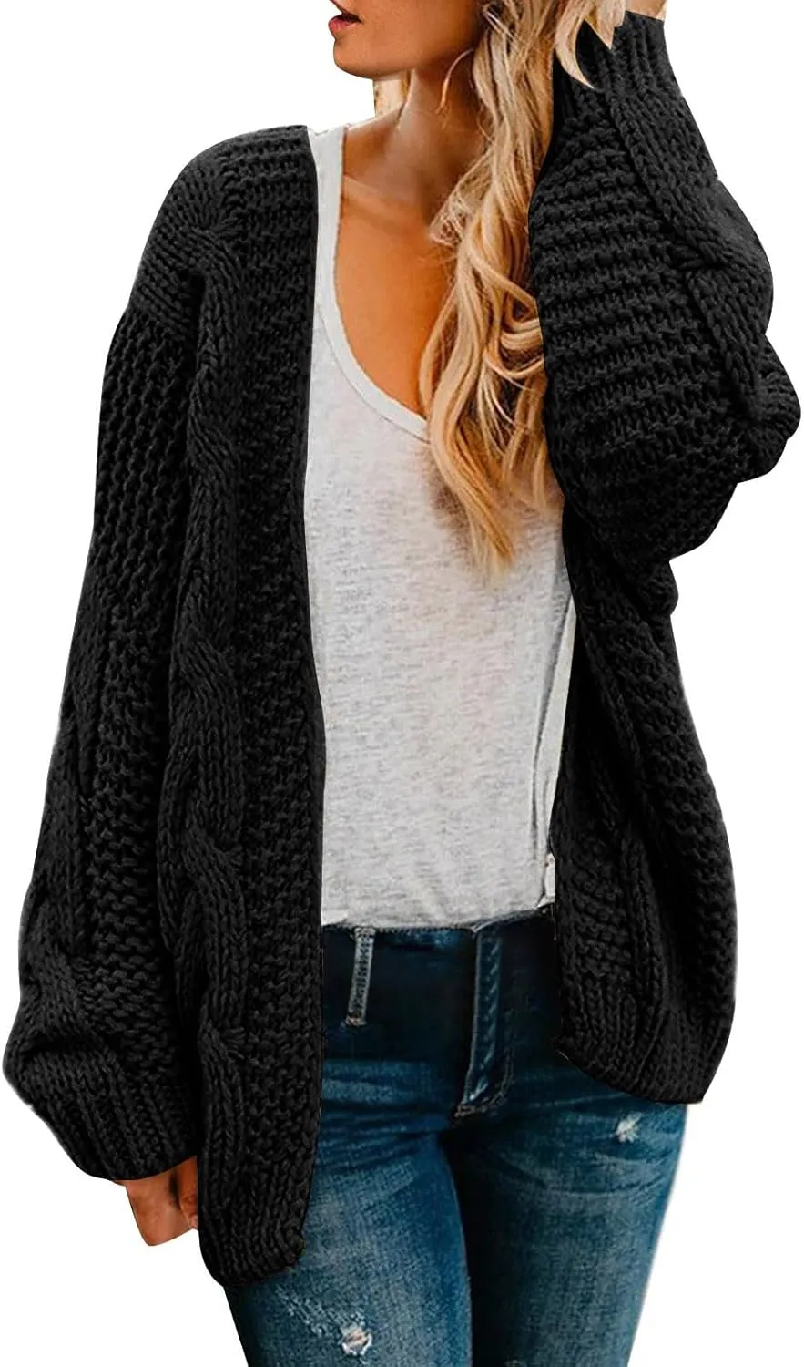 Women's Fashion Cardigan Sweater Knit Sweater Casual Sweater Warm Top Women's 2024 Cropped Cardigan Sweaters Womens