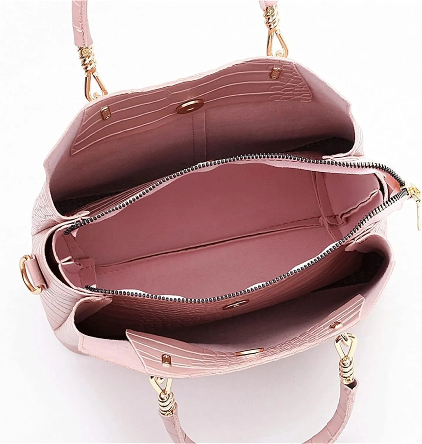 Women's Handbags 3-Piece Set Composite Bag Designer Quality PU Leather Women Handbag Ladies Fashion Small Shoulder Crossbody Bag(Black)