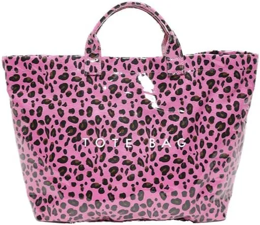 Women's Large PVC Tote Bag Letters Print Plastic Handbags Kraft Paper Clear Shopping Work Shoulder Hobo Bag