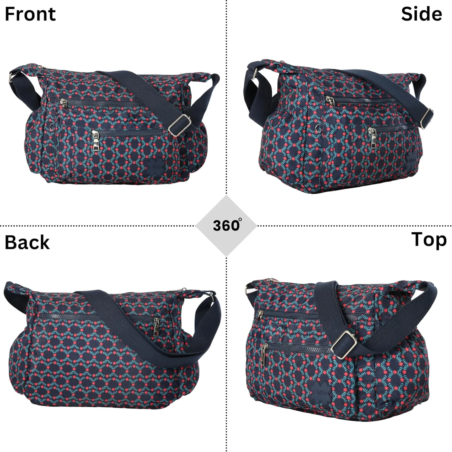Women's Lightweight Cross Body Handbag - Large Size Multipocket Light Waterproof Fabric Messenger Bag - Kiana