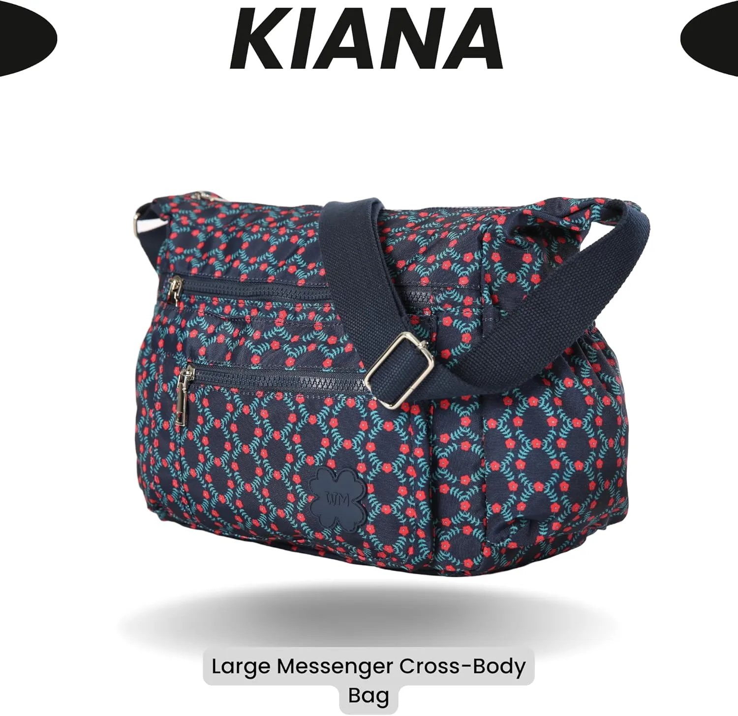 Women's Lightweight Cross Body Handbag - Large Size Multipocket Light Waterproof Fabric Messenger Bag - Kiana
