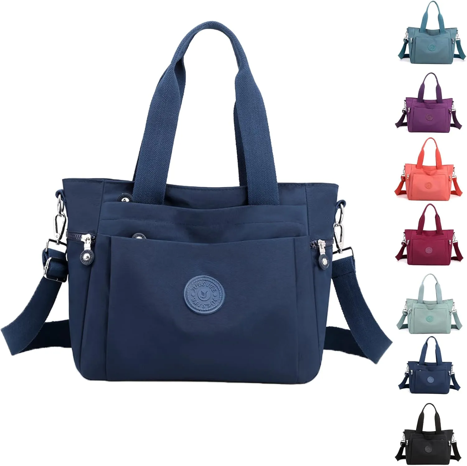 Womens Nylon Waterproof with Zipper Anti Theft Multi-pocket CrossBody Bag, Clutch Wallet with Adjustable Strap Daily Bags (Blue)