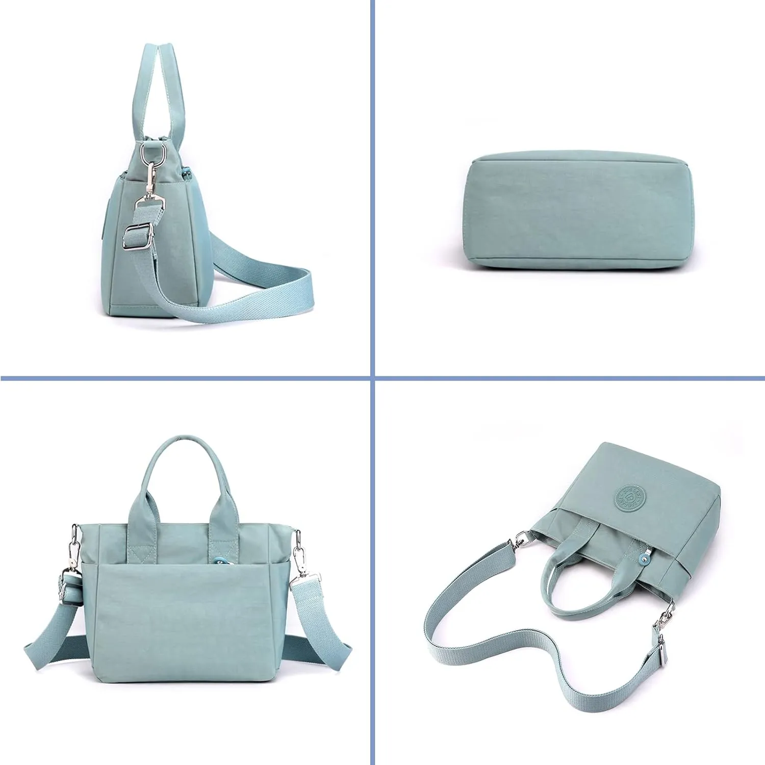 Womens Nylon Waterproof with Zipper Anti Theft Multi-pocket CrossBody Bag, Clutch Wallet with Adjustable Strap Daily Bags (Blue)