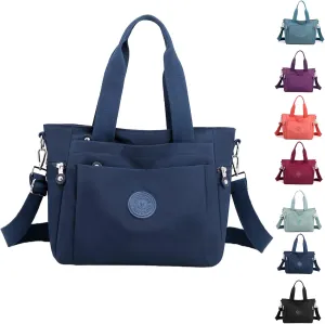 Womens Nylon Waterproof with Zipper Anti Theft Multi-pocket CrossBody Bag, Clutch Wallet with Adjustable Strap Daily Bags (Blue)