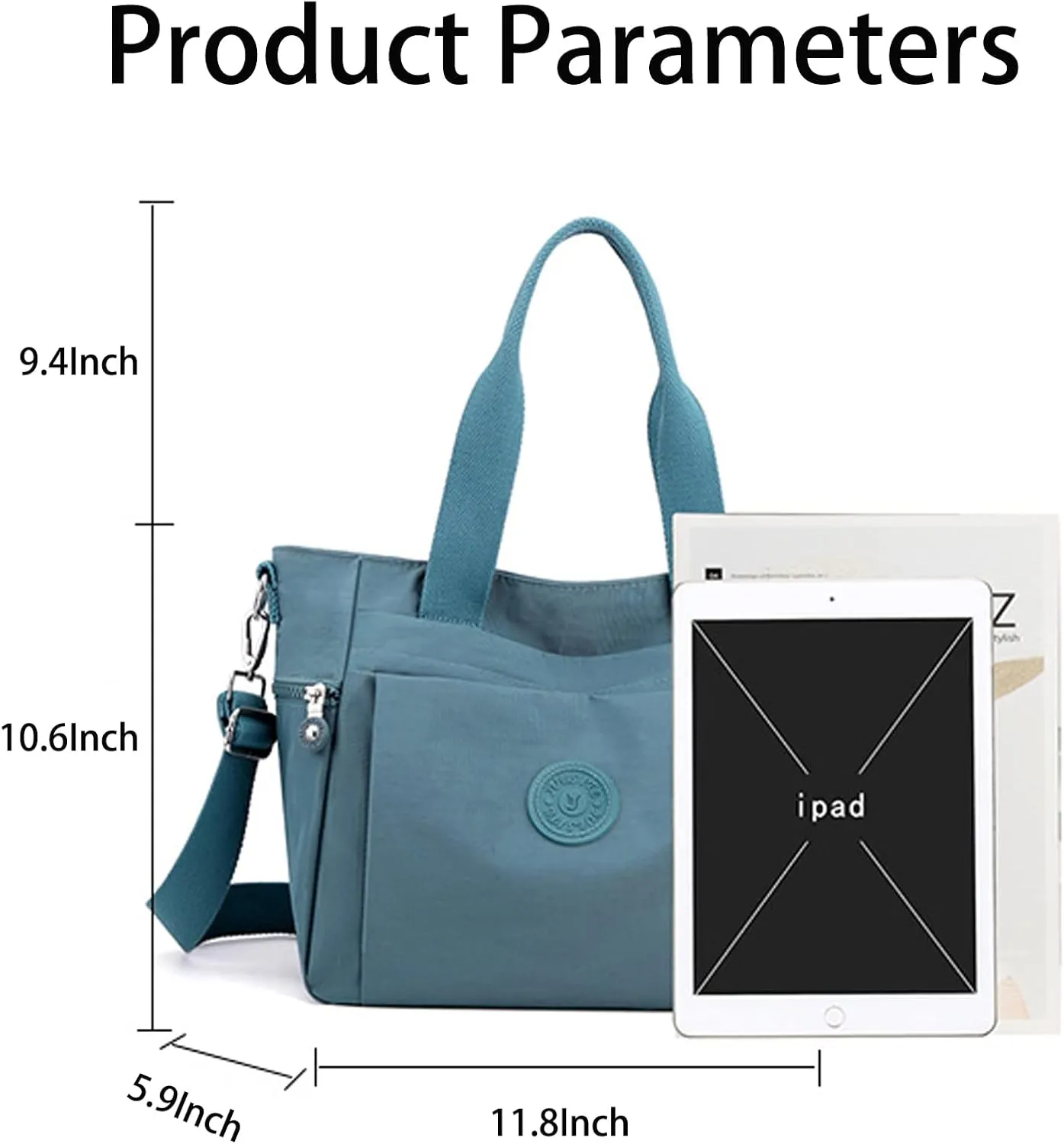 Womens Nylon Waterproof with Zipper Anti Theft Multi-pocket CrossBody Bag, Clutch Wallet with Adjustable Strap Daily Bags (Orange)