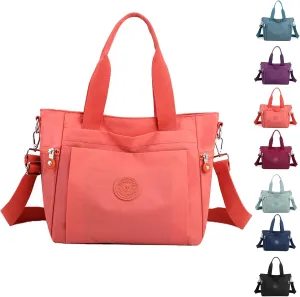 Womens Nylon Waterproof with Zipper Anti Theft Multi-pocket CrossBody Bag, Clutch Wallet with Adjustable Strap Daily Bags (Orange)