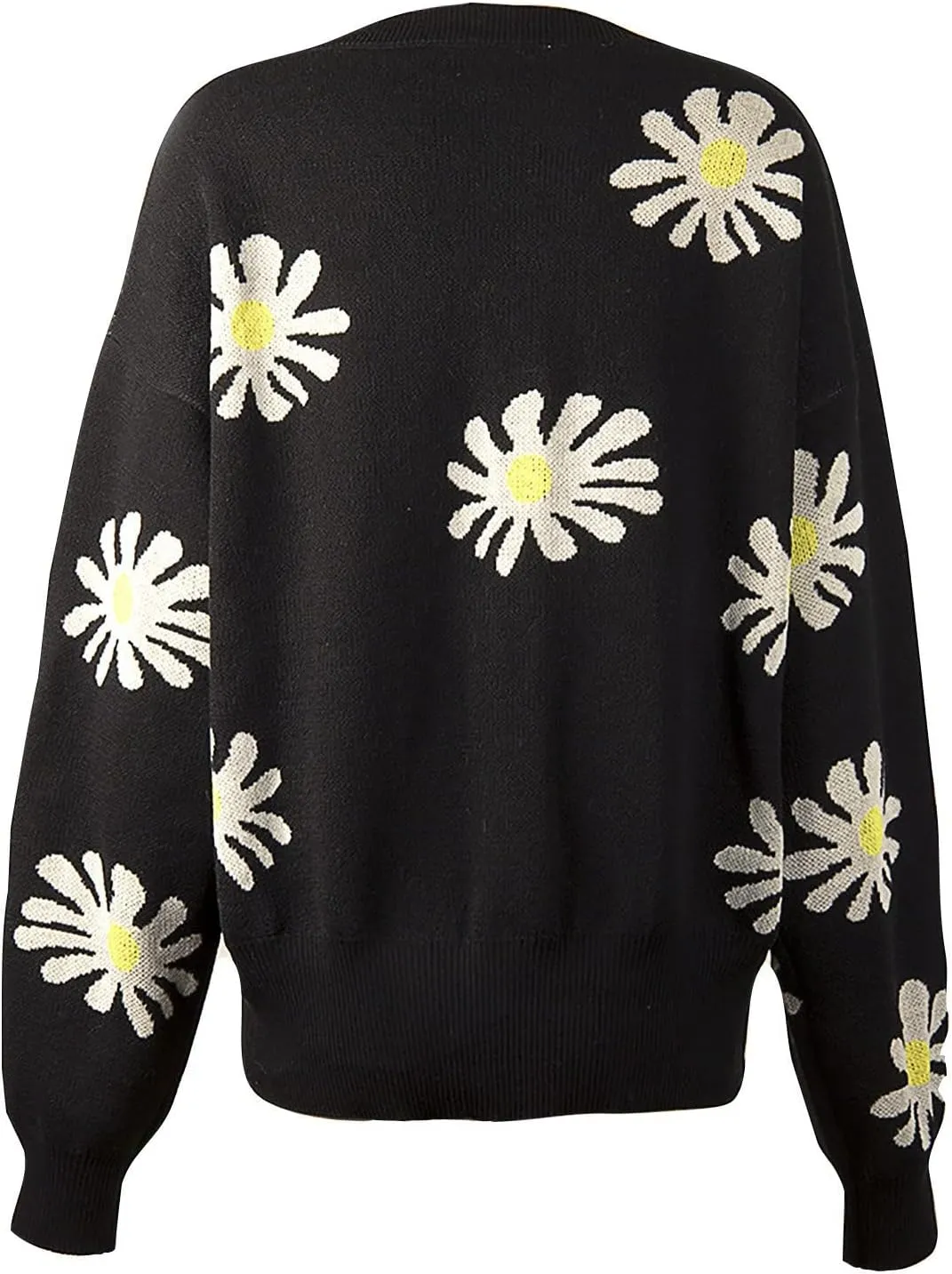 Women's O-Neck Long Sleeve Ribbed Knit Sweater Casual Sweater Warm Top Long Sweater Cardigan Vest