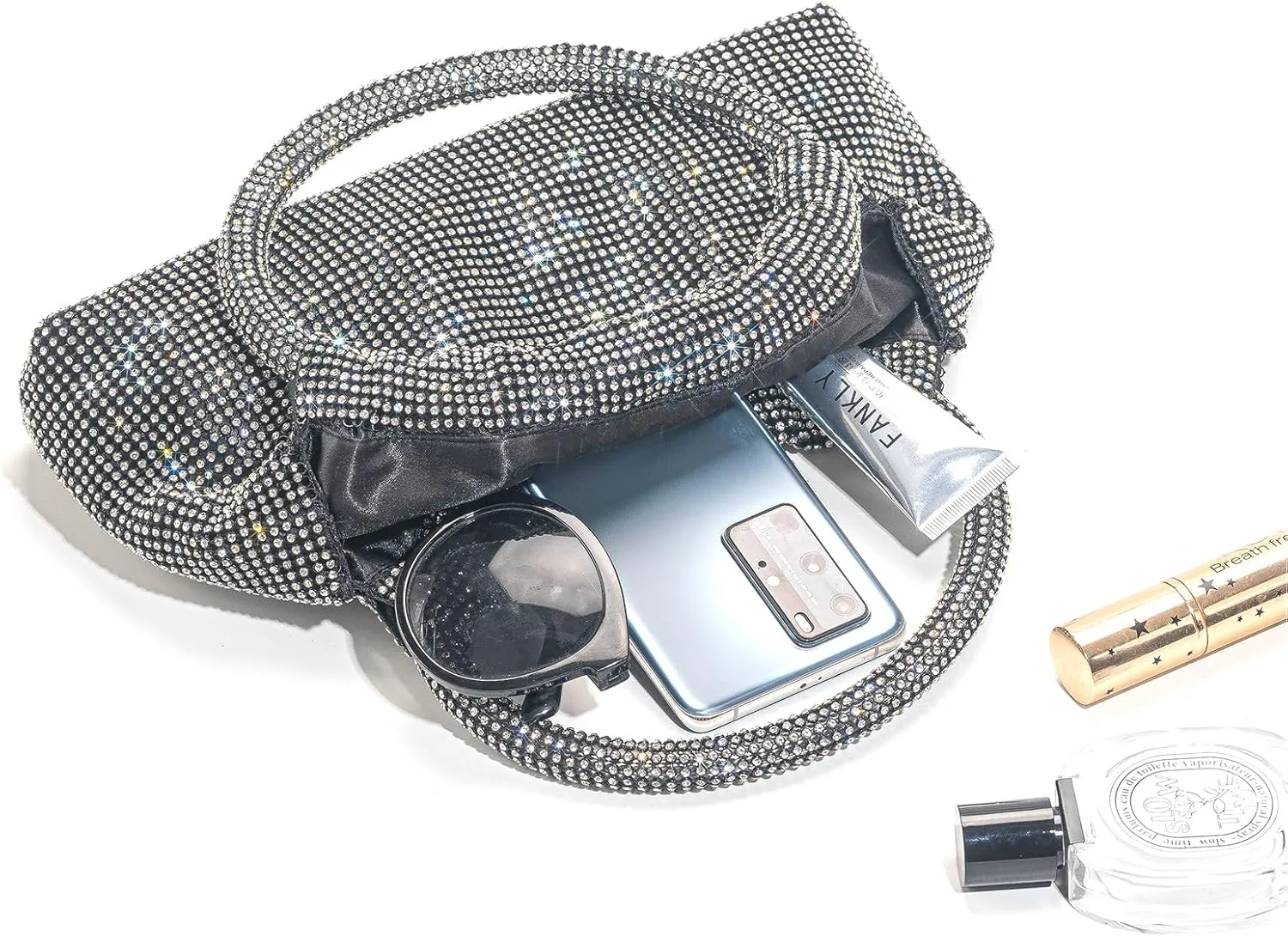 Women's Rhinestone Clutch Evening Bags Sparkly Glitter Handbag Crystal Top Handle Purses for Party Wedding