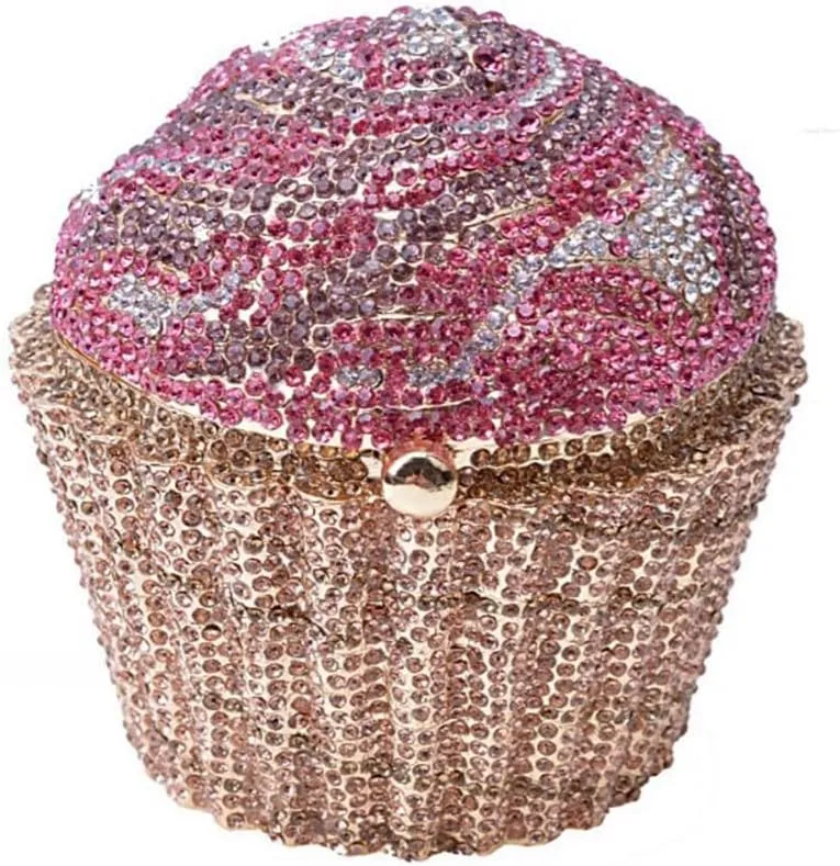 Women's Shoulder Handbags Crystal Cupcake Purse Evening Bag Luxury Purses and Handbags Cupcake Plush Purse Purple Rose