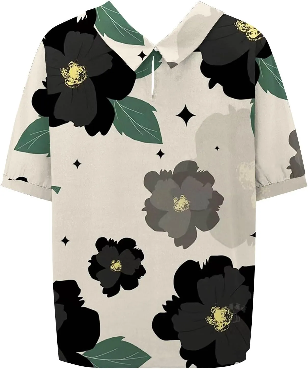 Womens Summer Tops Collar Top Fresh Gradient Short Sleeved Pullover Top Spring Tops for Women Long Sleeve Shirts for