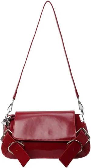 Womens Trendy PU Leather Shoulder Crossbody Bag Small Tote Purse Handbags Y2k Top Handle Satchel with Chain