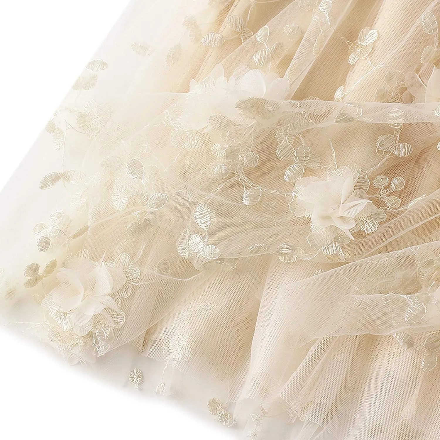 Women's Tutu Tulle Skirt Elastic High Waist Layered Midi Skirt Floral Lace Embroidery Mesh A-Line Skirt