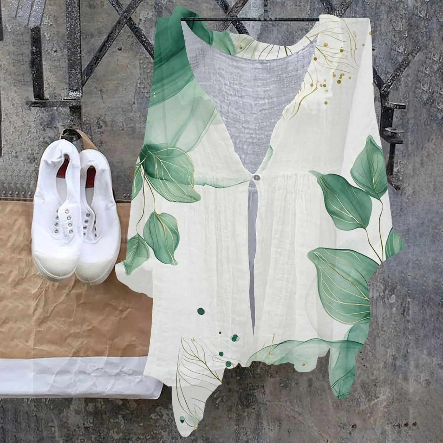 Womens V Neck Blouses Tops Women's Floral Butterfly Print Natural Autumn Casual Long Sleeve Loose Fit Collared White