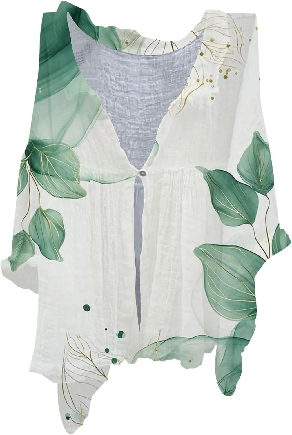 Womens V Neck Blouses Tops Women's Floral Butterfly Print Natural Autumn Casual Long Sleeve Loose Fit Collared White