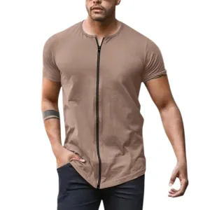 Workout Shirts for Men Color T Shirt Comfortable Top Solid Color Cotton Tees Golf Stylish Tops Mens Flannel