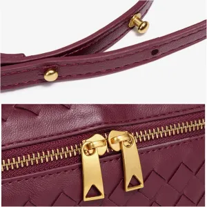 Woven Crossbody Bags for Women Woven Evening Clutch Purses Shoulder Bag PU Leather