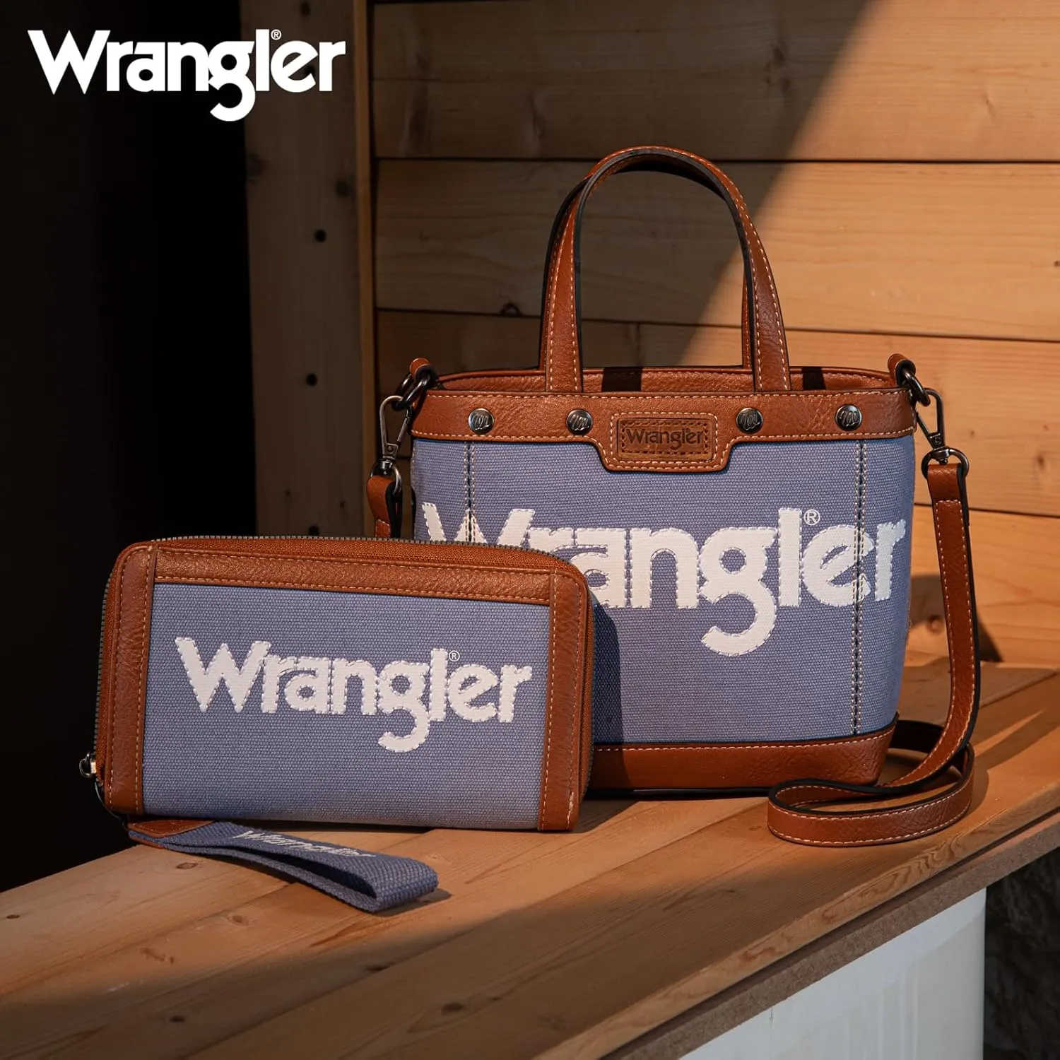 Wrangler Tote Bag for Women Vintage Top Handle Handbags and Shoulder Bag