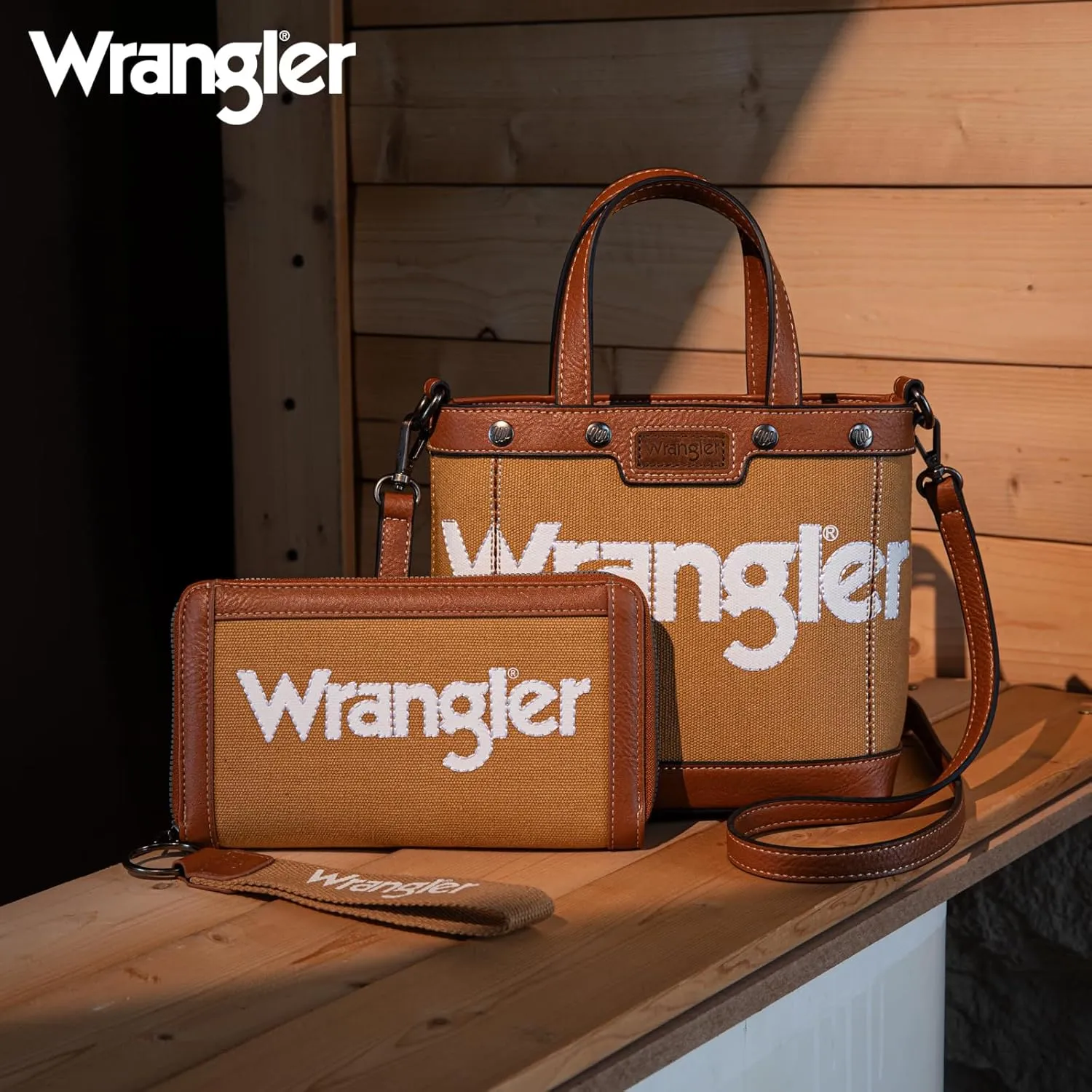 Wrangler Tote Bag for Women Vintage Top Handle Handbags and Shoulder Bag