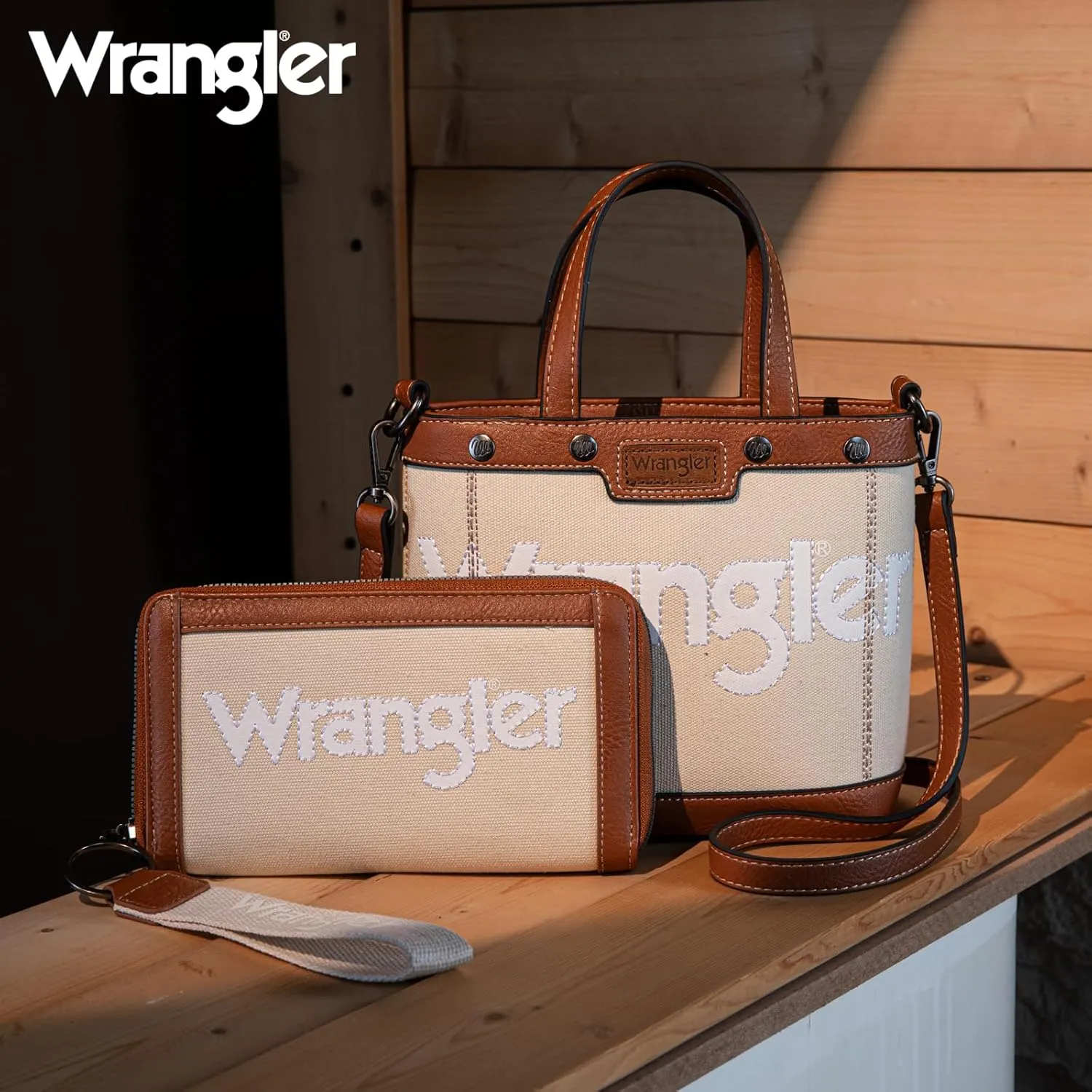 Wrangler Tote Bag for Women Vintage Top Handle Handbags and Shoulder Bag