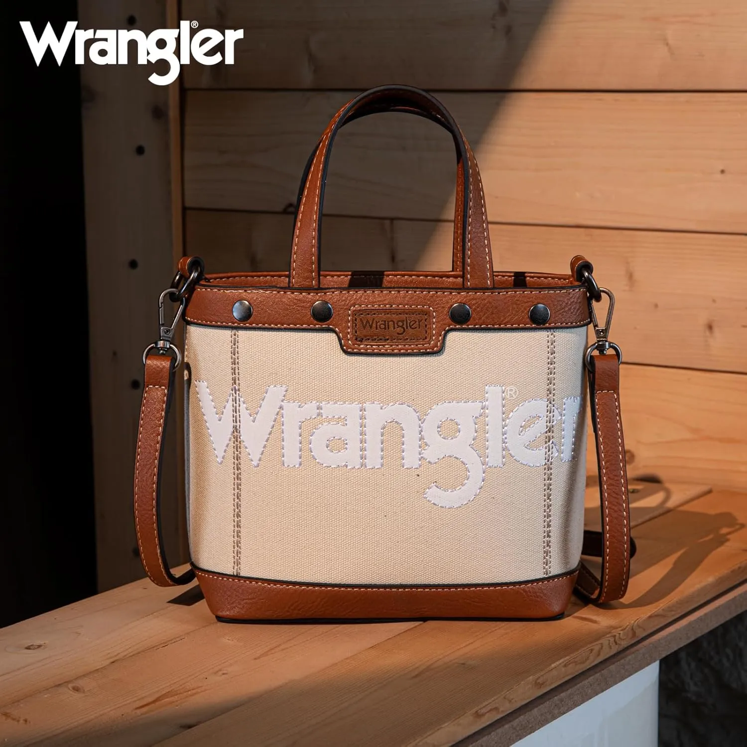 Wrangler Tote Bag for Women Vintage Top Handle Handbags and Shoulder Bag