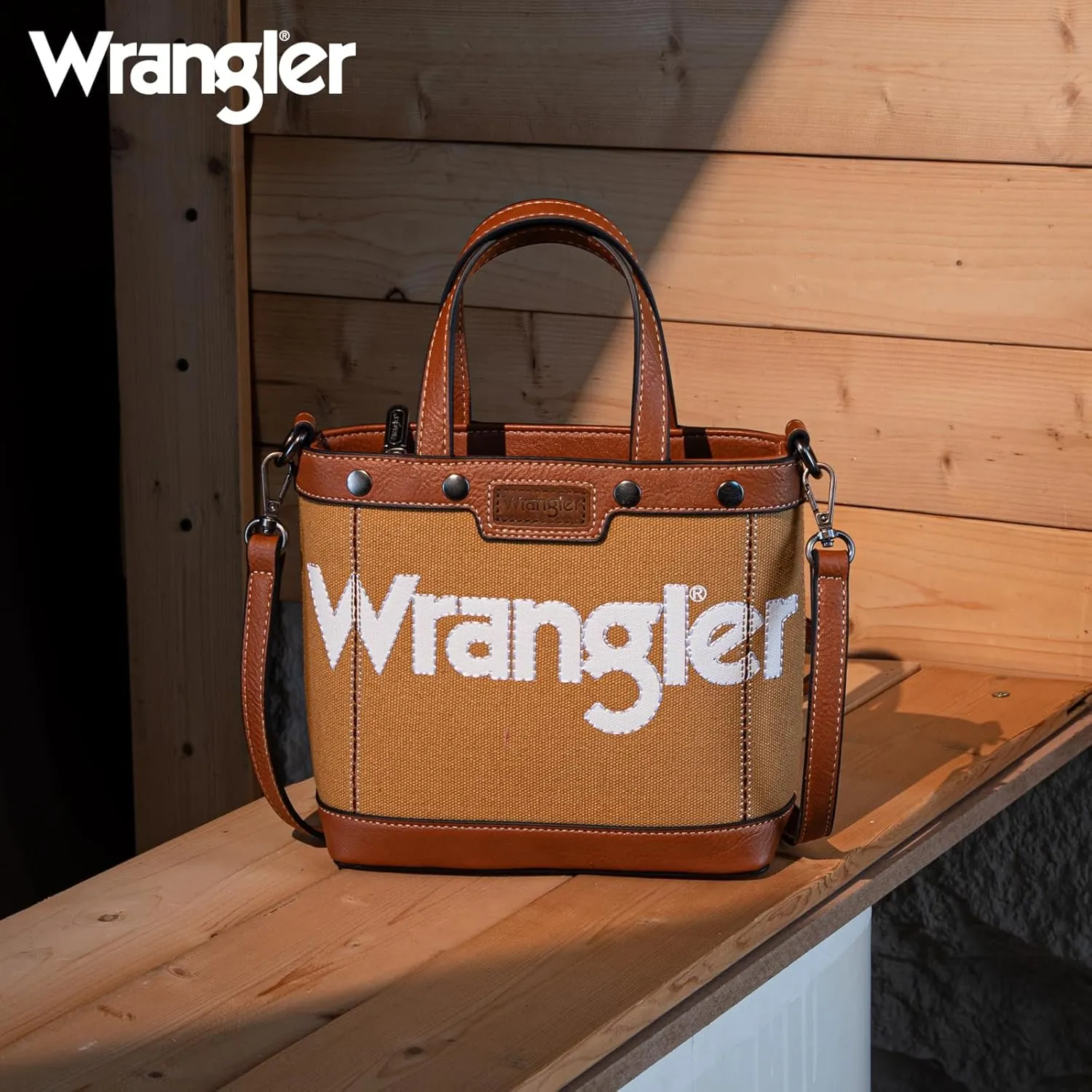 Wrangler Tote Bag for Women Vintage Top Handle Handbags and Shoulder Bag