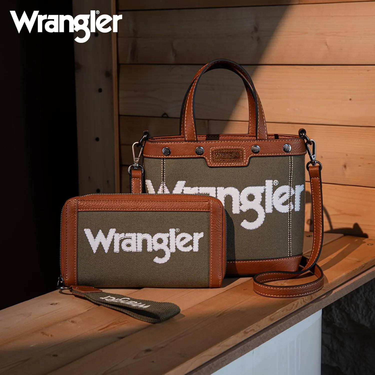 Wrangler Tote Bag for Women Vintage Top Handle Handbags and Shoulder Bag