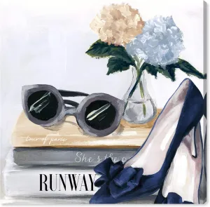 Wynwood Studio Fashion and Glam Wall Art Canvas Prints 'Her Collection' Home Décor, 12" x 12", Blue, White