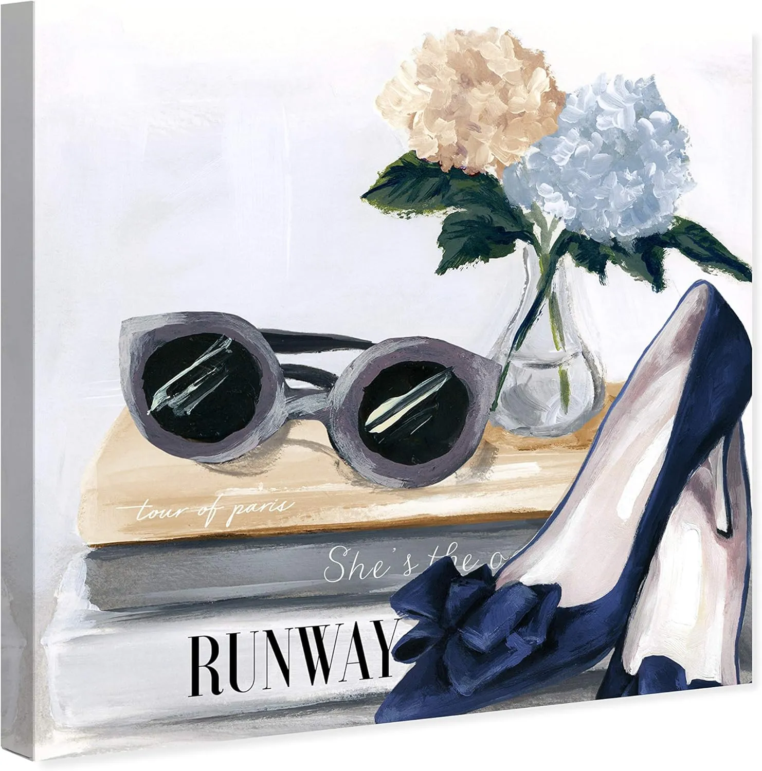 Wynwood Studio Fashion and Glam Wall Art Canvas Prints 'Her Collection' Home Décor, 12" x 12", Blue, White