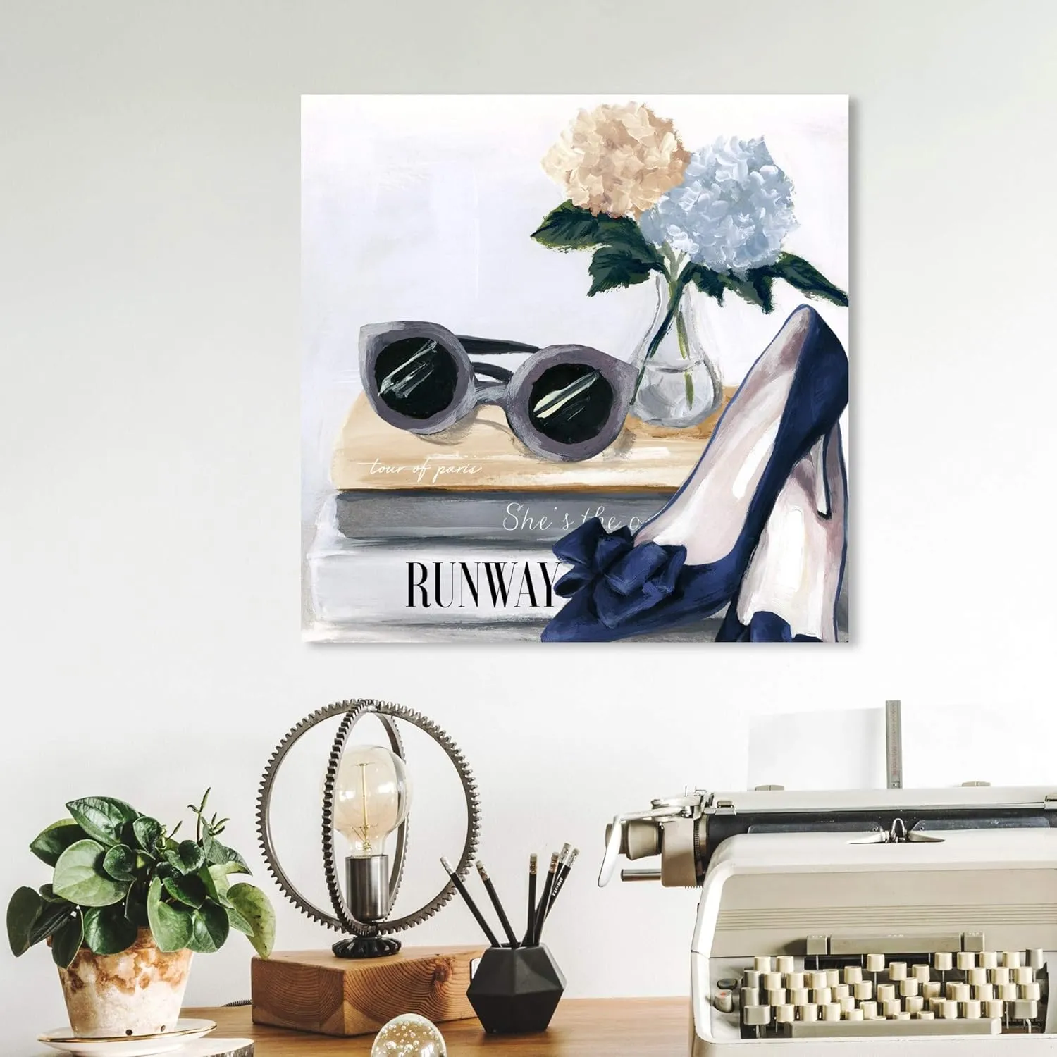 Wynwood Studio Fashion and Glam Wall Art Canvas Prints 'Her Collection' Home Décor, 12" x 12", Blue, White