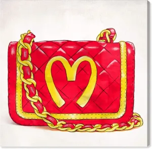 Wynwood Studio Fashion and Glam Wall Art Canvas Prints 'I'm Hungry ' Handbags Home Décor, 12" x 12", Red, Yellow