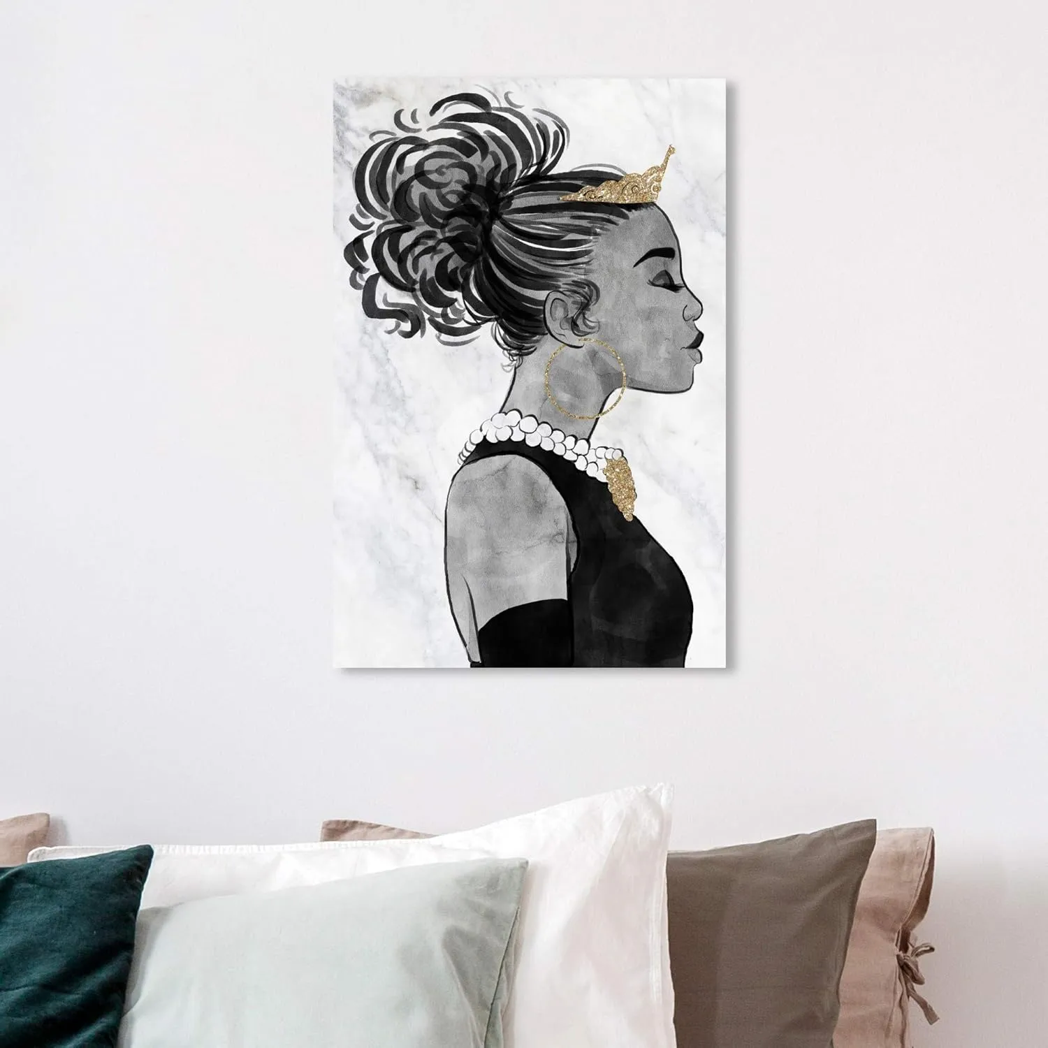 Wynwood Studio Fashion and Glam Wall Art Canvas Prints 'The Classic Look' Portraits Home Décor, 16" x 24", Black, Gold