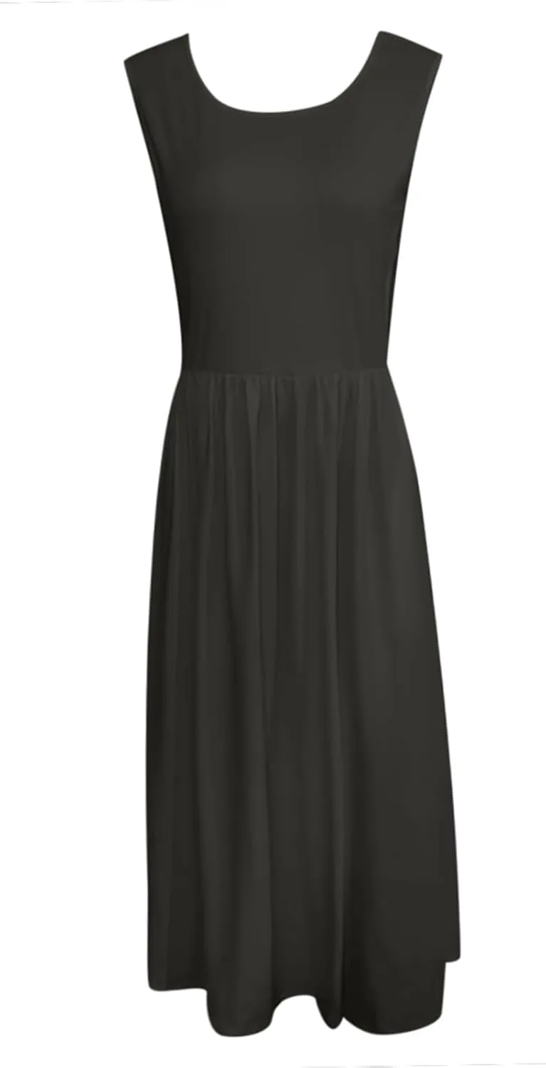 WYTong Women's Summer Tank Midi Dress 2025 Sleeveless Tank Midi Dresses with Pockets Casual A Line Flowy Dress