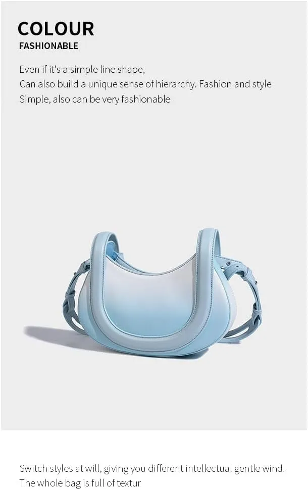 Y2K Fashion Handbag for Women, Aesthetic Fashion Top Handle Bag Crossbody Shoulder Handbags for Women Ladies Harajuku (Gradient blue)
