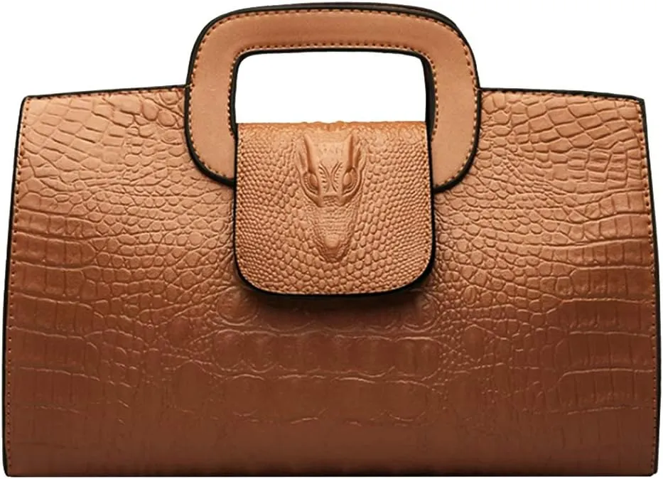 ZLMBAGUS Women Vintage Flap Tote Top Handle Satchel Handbags PU Leather Clutch Purse Shoulder Bag